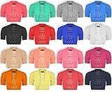 Girls Crochet Bolero Shrug Kids Knitted Short Sleeve Cardigan New Age 2-13 Years