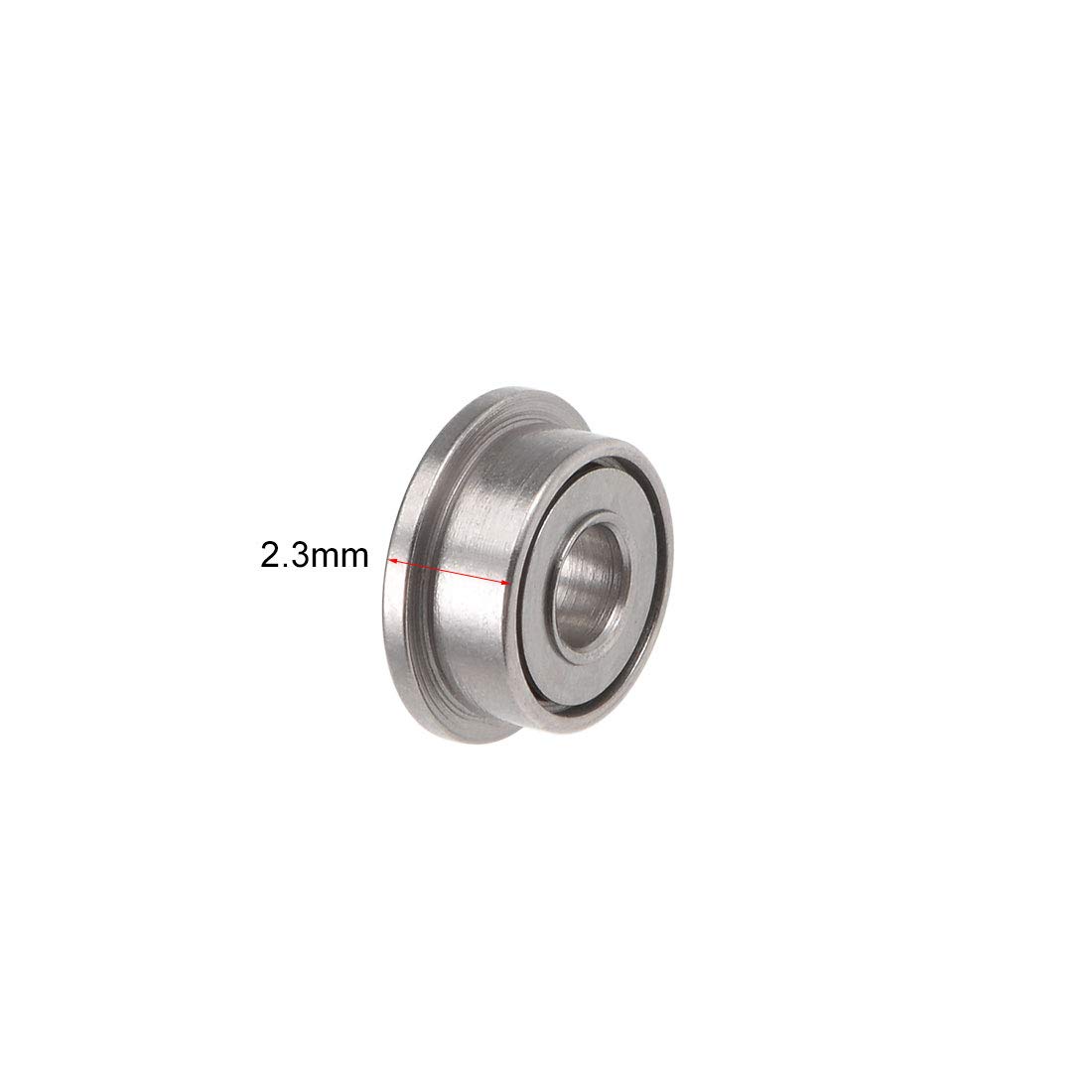 sourcing map F682ZZ Flanged Ball Bearing 2x5x2.3mm Shielded Chrome Steel Flange Rip Bearings 10pcs, F682ZZ (10Qty) - Image 4