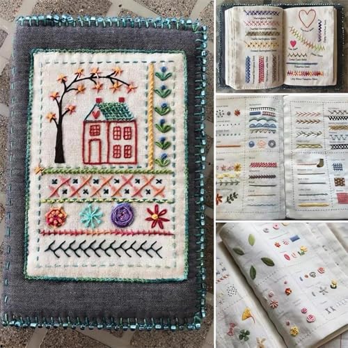 YOOJ® DIY Embroidery Stitch Book Kit, Portable Embroidery Stitch Books & Sewing Kit, Sewing Practice Book for DIY and Sew Enthusiast