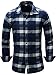 Neleus Men's Long Sleeve Button Down Plaid Denim Work Shirt,113,Dark Blue,M,EUR L