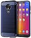 Moto G7 Play Case UCC Frosted Shield Luxury Slim TPU Bumper Cover Carbon Fiber Design and Anti-Scratch and Non-Slip Case Cover for Moto G7 Play (Blue)