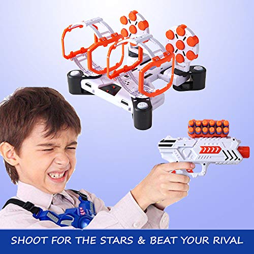 Shooting Toy Gun with Rotating Spinning Obstacles Game Set with Targets for Kids Includes