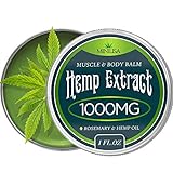 Premium Hemp Balm - Ultra Strong Natural Pain Relief - 5000mg Hemp Extract - Rosemary & Hemp Oil - Anti-Inflammatory for Joint & Muscle, Arthritis Pain - Fast Acting Hemp Salve - Made in USA - Non-GMO