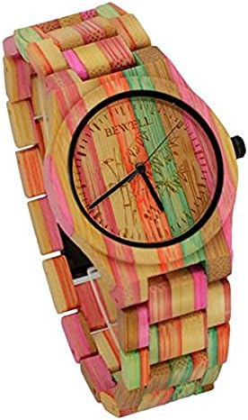 Niceshop Bamboo watches Wood grain The new watch with bamboo,fashion watches for women with Mix colors