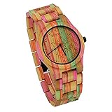 Niceshop Bamboo watches Wood grain The new watch with bamboo,fashion watches for women with Mix colors