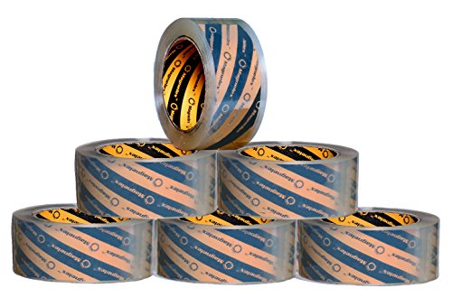Tapexpert Premium Packing Tape Thicker, Tougher 3.0Mil. Crystal Clear Packaging Tape. 6 Rolls with Longer 60 Yards Each. Not Found in Stores. Resists Splitting, Tearing. Postal Approved - Thumbnail 3
