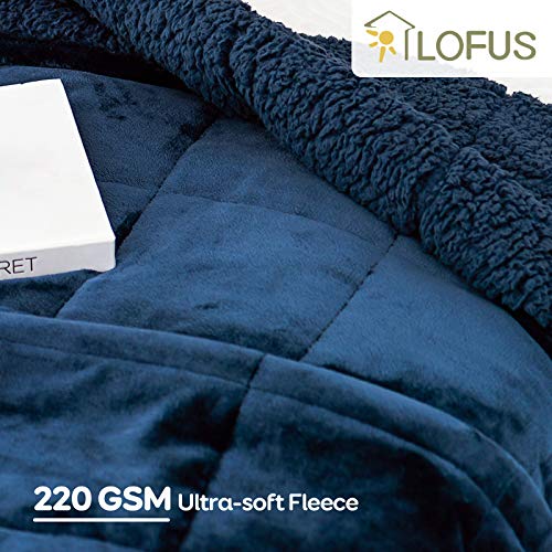 Lofus Sherpa Fleece Weighted Blanket 15 lbs Heavy Blanket with Soft