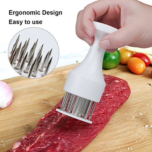 Meat Tenderizer by Eligara | Stainless Steel Needle Blade Steak Tenderizer with ABS Safe Plastic, Lightweight & Durable Kitchen Cooking Tool
