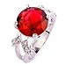 Psiroy 925 Sterling Silver Plated Round Simulated Ruby Spinel Solitaire Promise Ring Size 10