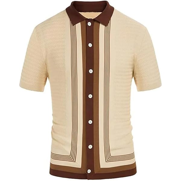 トップス Vintage polo shirt Mens Short Sleeve Vintage 50s Clothing Casual Button-Down