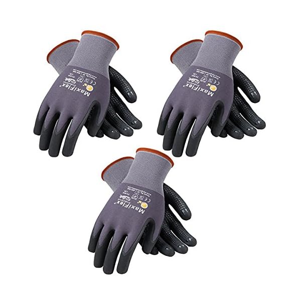 ATG 3 Pack MaxiFlex Endurance 34844 Seamless Knit Nylon Work Glove