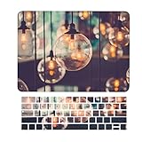 TOP CASE - Bling Crystal Geometric Marble Pattern Rubberized Hard Case Compatible WIth MacBook Pro 15