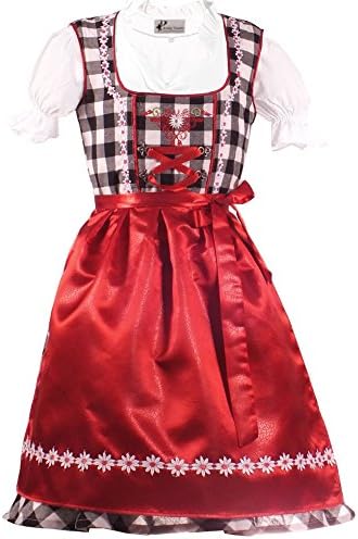 Kiddy TrachtGerman Dress for Girls Bavarian Dirndl Oktoberfest Children Dress Carnival Halloween Size 2T,4T,6,8,10,12,14