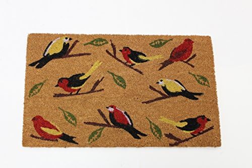 Home Garden Hardware 37417 Birds Printed Coir Doormat,Natural,Small