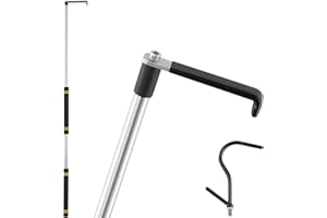 Quynhni Cargo Grabber Reach Tool,Truck Bed Grabber 32-85" Adjustable Length Stainless Steel 2 Replacement Hooks with Rubber Comfortable Sponge Handle