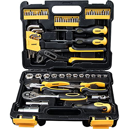 WMC Tools Werkzeugkoffer 61 teilig Werkzeug Set Werkzeugbox Koffer mit Schraubendreher Bits Schraubendreher Ratsche Nuss… – Bild 3