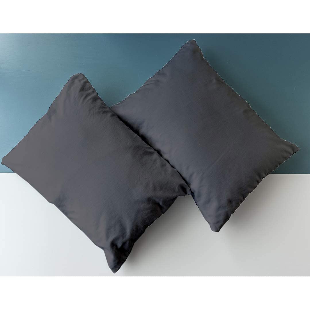 Kotton Culture Set Of 2 Pillowcases Egyptian Cotton, 600 Thread Count Envelope Closure Pillow covers King Size 50 X 90 cm, Soft and Breathable - Dark Grey — image 1