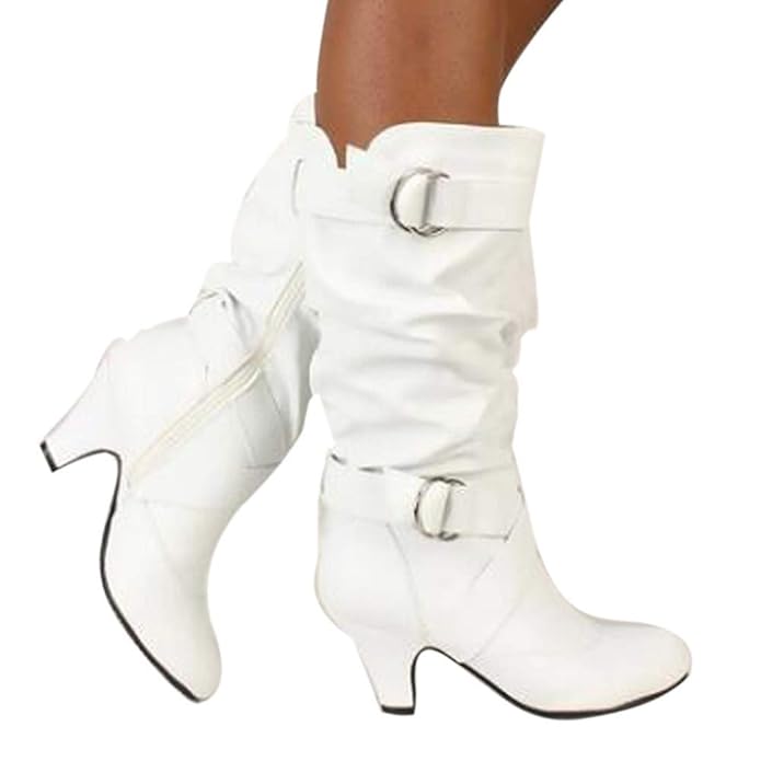 Tatis Shoes Zipper Hohe Ferse Mitte Stiefel Falten Mode Sexy Frauen Overknee High Boot High Heel Lange Oberschenkel Stiefel S