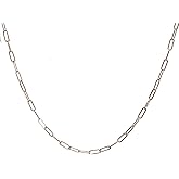 Small Paperclip Chain Necklace-Long Drawn Cable Chain- Layering-Minimalist-Basic-Holiday