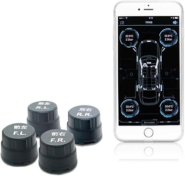 Amazon Kufung Bluetooth スマート タイヤ空気圧モニタリングシステム Tpmsタイヤ空気圧 温度 精確な検出警報 外部 Diy 工具 ガーデン