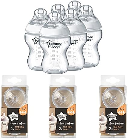 tommee tippee bottles x6
