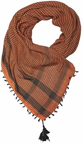 Combat Flip Flops Standard Issue Shemagh Made in Afghanistan | Men's Women's Keffiyeh Scarf (Orange)