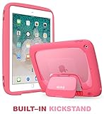 New iPad 9.7 2018/2017 Case, Mumba New Apple iPad 9.7 Inch Case for Kids, [Kido Series] [Kickstand] [Shoulder Strap] Super Protective Convertible Stand Cover (Pink)