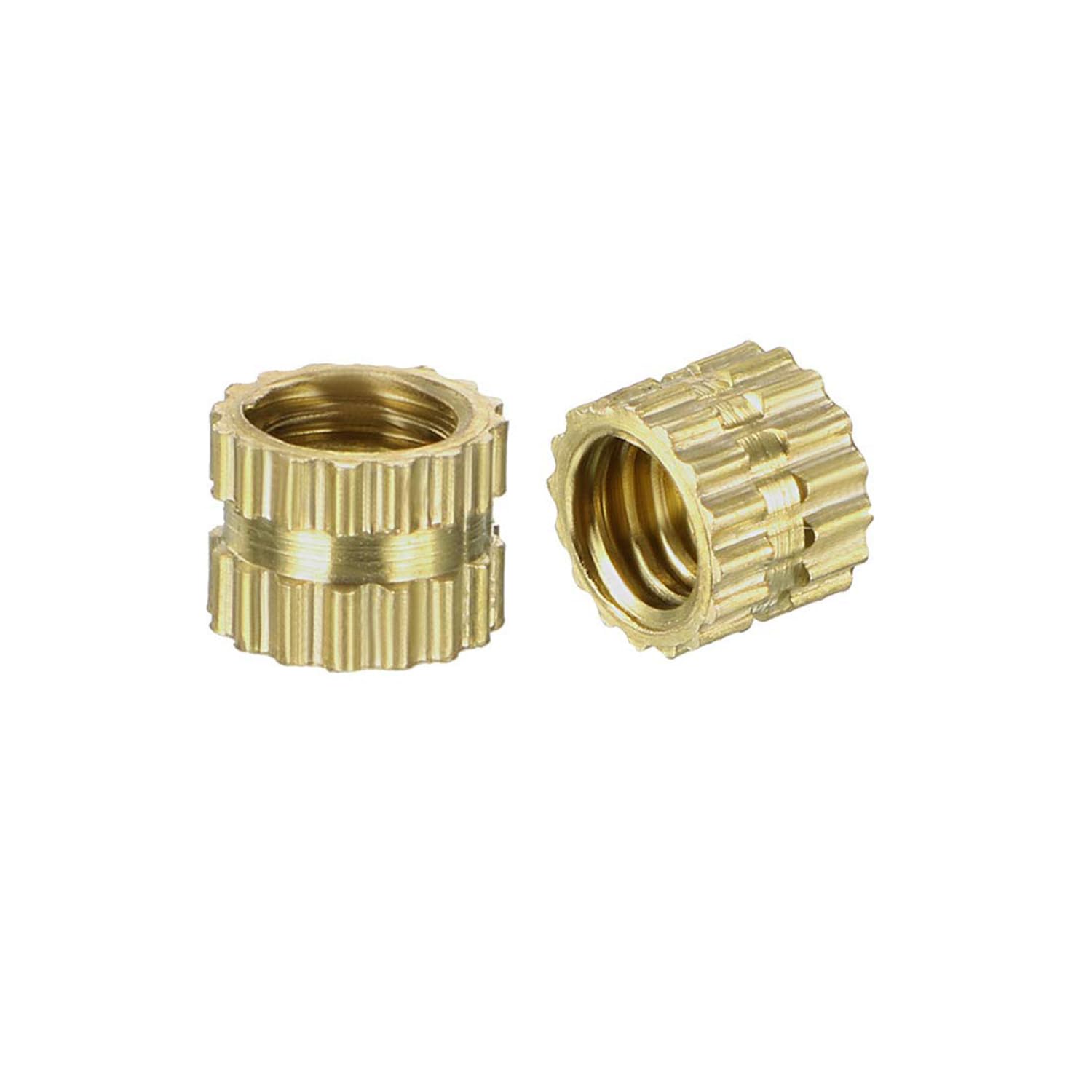 TOP-VIGOR 200Pcs Threaded Insert Knurled Nuts, M4 x 4mm x 5.3mm OD Brass Female Thread Knurled Nuts, Embedment Nut Insert for 3D Printer