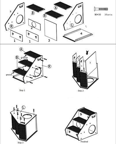 Petsfit Wooden 3 Step Pet Stairs