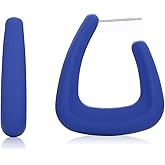 RUOFFETA Acrylic Huggie Statement Earrings, Colorful Dome Huggie Hoop Earrings for Women