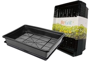 BeGrit Soil Blocking Trays 15x12 inch 5 Set/10 pcs Mesh Bottom Seed Starter Trays for Seedling, Microgreen, Soil Blocks, Wheatgrass