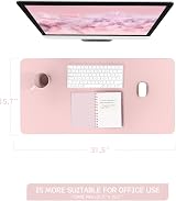YSAGi Non-Slip Desk Pad 80x40 cm Waterproof PVC Leather Pink Large Mouse Pad view 7