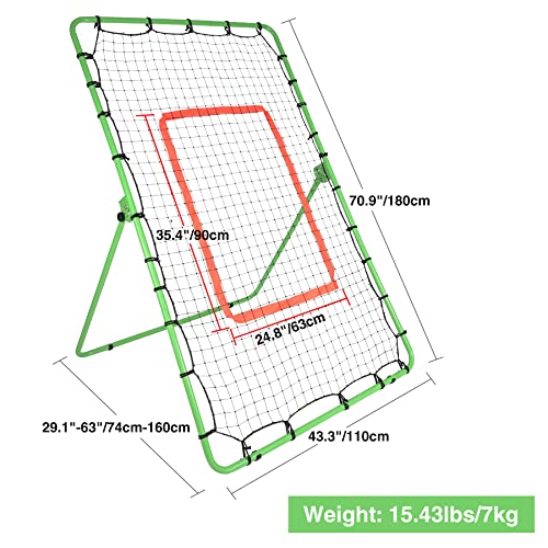 Stonehomy Pitch Back Baseball Softball Rebounder Net, Adjustable