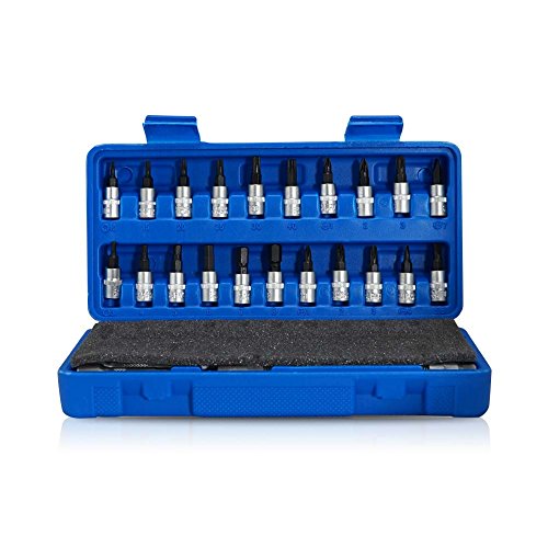46 Piece 1/4" Drive Ratchet Socket Wrench & Star Hex Torx Bits Set Heavy Duty