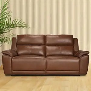 Recliners India Two Seater Extra Large Recliner Sofa King | Power Recliner Chair | Cushion Armrest | Living Room Recliner Sofa | 1-Year Manufacturer Warranty | Colour- Chestnut Tan