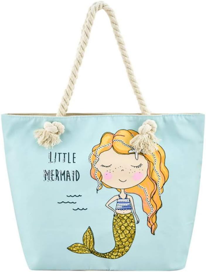 Large Beach Travel Canvas Tote Cute Shoulder Shopping Bag