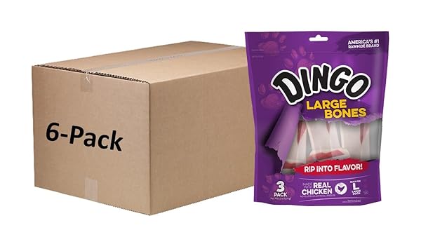 DINGO RAWHIDE BONE, LARGE, 3-COUNT