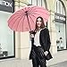 Saiveina 47 Inch Auto Open Straight Strong Durable Umbrella, 190T Fiber Waterproof Windproof Sport Umbrella 16 Ribs