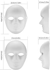 Vwoqiy 10 Pcs DIY White Paper Masks Masquerade Paintable Carnival Masks view 2