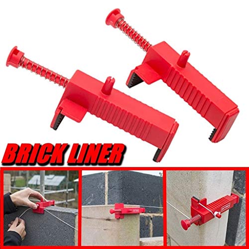 Brick Liner Runner Brick Leveling Measuring Wire Drawer Tool Fixer for Building Construction Fixture Sold In Pairs (Red)