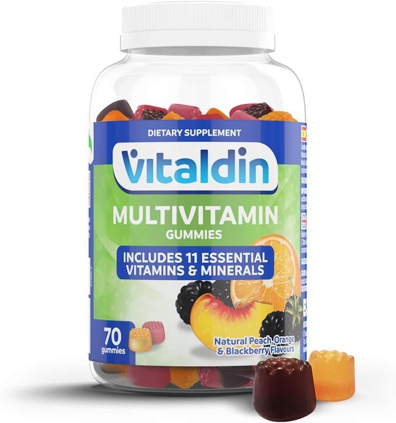 VITALDIN Adult Multivitamin Gummies – Food Supplement for Men & Women – 11 Vitamins & Minerals – 70 Chewable Gummies (1-Month Supply); Fruit Flavour – Vitality & Immune System Support – Gluten Free