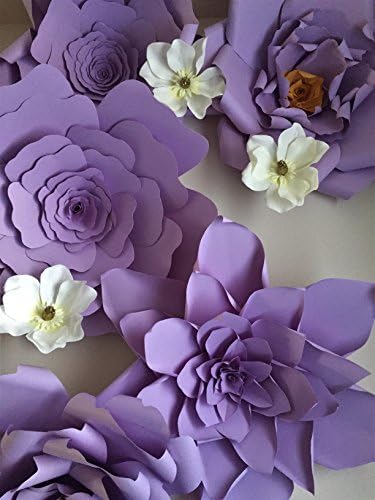 Set of 5 Giant 23 inch Purple Paper flower backdrop,wedding backdrop,Giant purple paper flower wedding backdrop,Nursery room decor