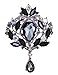 Danbihuabi Crystal Rhinestone Glass Brooch Pins Wedding Jewelry(purple,red,yellow,blue,white,black) (Black)