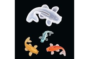 MOLDFUN Koi Fish Epoxy Resin Mold, 3D Carp Goldfish Jewelry UV Resin Pendant Charms Making Mold, Chocolate Candy Fondant Gumpaste Mold Cake Decorating Tools Polymer Clay Crayon Wax Melt Mould