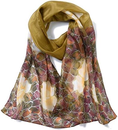 Invisible World Women's 100% Silk Scarf Rose Flower