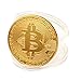 Quartly 1 x Gold/Sliver Plated Bitcoin Coin Collectible Gift BTC Coin Art Collection Physical (Gold)