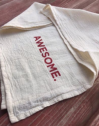 AWESOME Napkins - Word, Quote, Hand Printed Flour Sack Napkins (unbleached cotton)