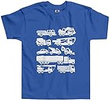 Threadrock Little Boys' Trucks Toddler T-shirt 3T Royal Blue