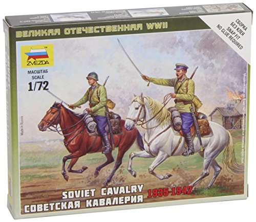 Zvezda Models 1/72 Soviet Cavalry WWII Snap Kit New Tooling