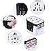 International Travel Adapter, All in One Universal Worldwide European Power Plug with 2.4A 4-Port USB Wall Charger for USA EU UK AUS in Black